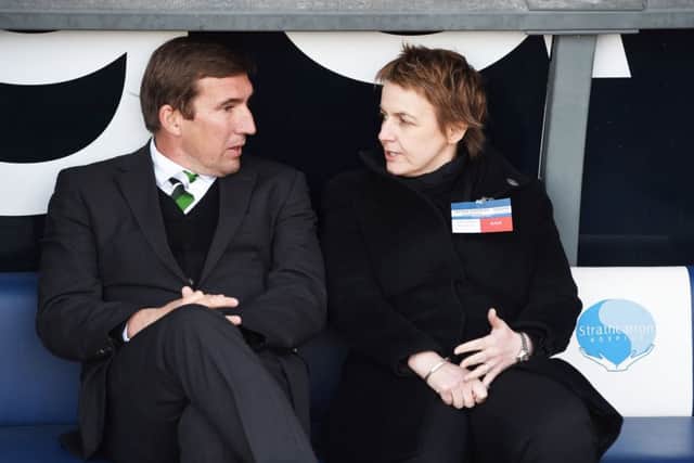 13/05/16 Hibernian manager Alan Stubbs and chief executive Leeann Dempster