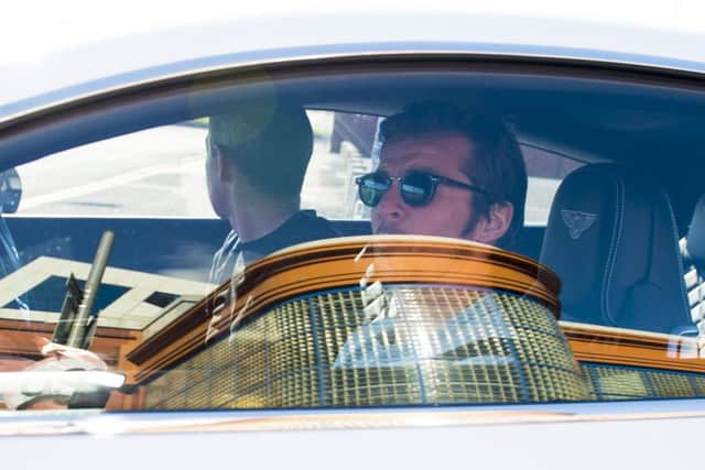 Joey Barton arrives at Ibrox yesterday. Picture: SNS