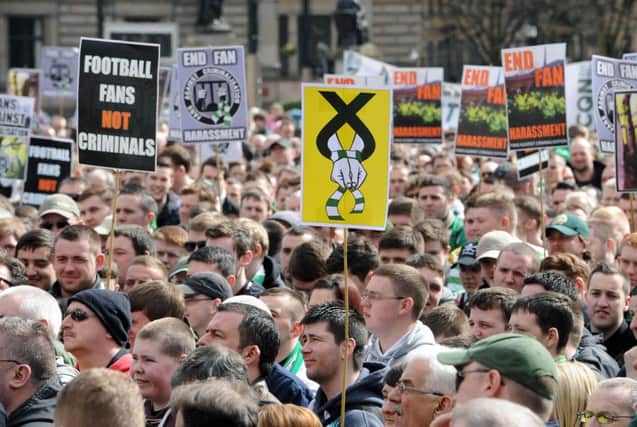 A demonstration held in 2013 against the SNP's anti-sectarianism bill in George Square, Glasgow. Picture: Ian Rutherford
