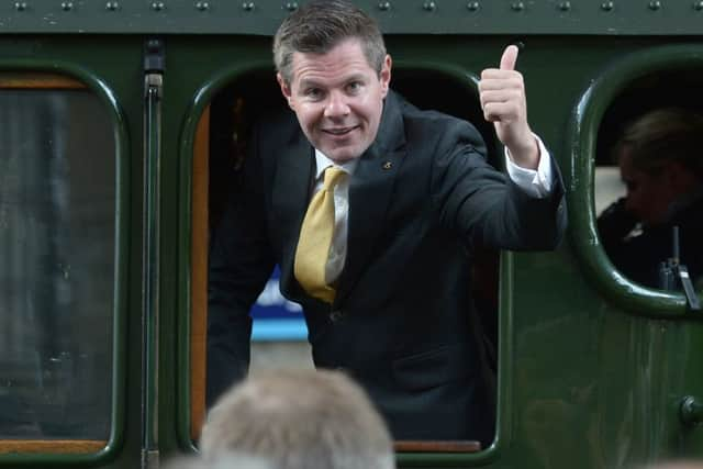 Transport minister Derek Mackay aboard the Flying Scotsman. Picture: Neil Hanna