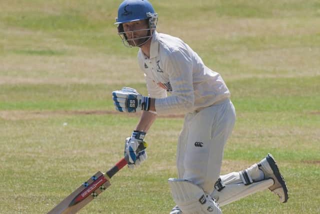 Arbroaths Fraser Burnett was removed by Chris Sole before he could do any damage to Grange. Picture: Toby Williams