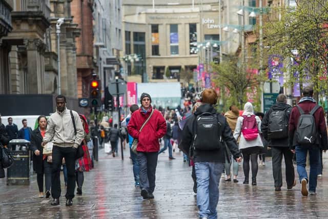 The number of shoppers on Scotland's high streets fell last month. Picture: John Devlin