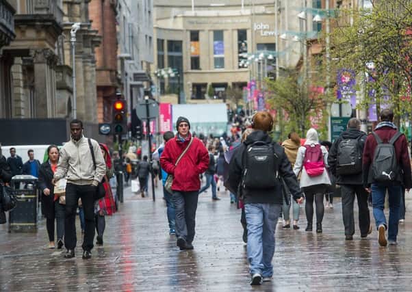The number of shoppers on Scotland's high streets fell last month. Picture: John Devlin