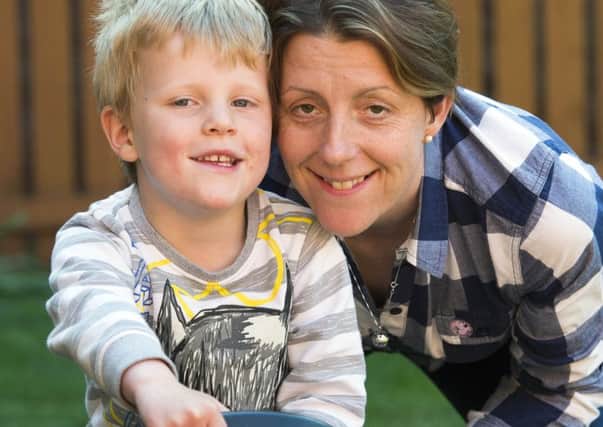 Muriel Buick and her son Angus, who was diagnosed with Group B meningitis and septicemia when he was four days old. Picture Ian Rutherford