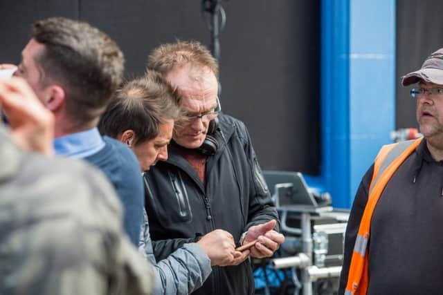 Director Danny Boyle during filming at Central Bar on Leith Walk. Picture: Ian Georgeson