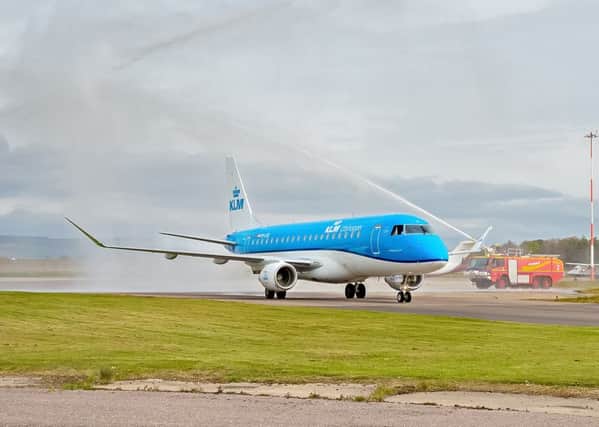 First Amsterdam flight on new KLM service arrives in Inverness