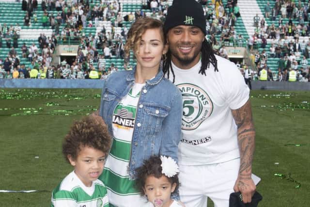Colin Kazim-Richards celebrates Celtic's title success with his family but the striker 'brings nothing to the party' says Charlie Nicholas. Picture: Danny Lawson/PA Wire.