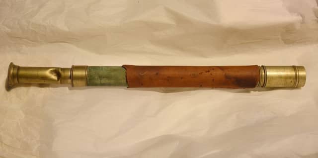 The telescope which saved the life of Lieutenant Rhoderick McGrigor at the Battle of Jutland. Picture: PA