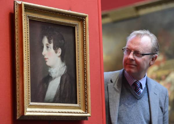 Michael Clarke with a rare Constable portrait of Laura Moubray. Picture: Neil Hanna