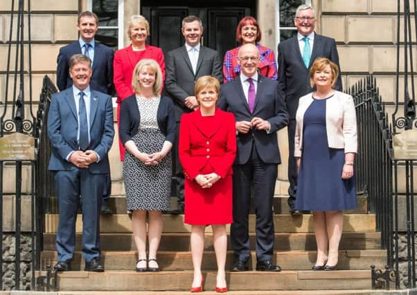 Nicola Sturgeon with her new cabinet outside Bute House. Picture: Ian Georgeson