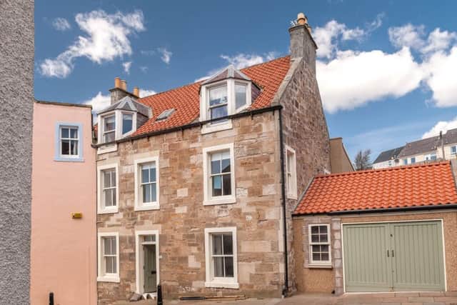 46 Abbeywall Road in Pittenweem has views over the rooftops to the harbour.