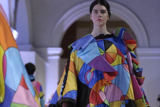 A model wears a Megan Jane Mitchell
outfit. Picture: Neil Hanna