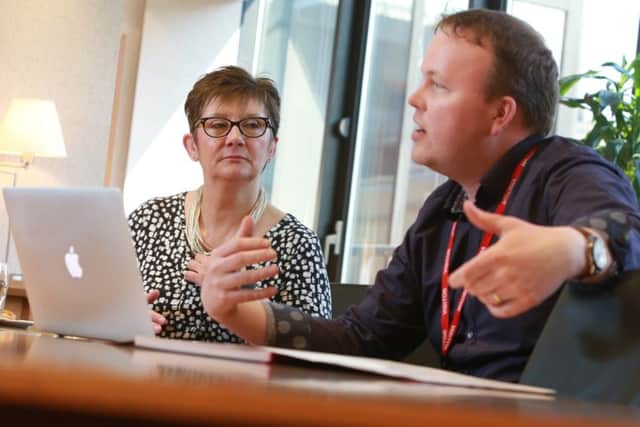 Catriona Watt and Iain Valentine worked together on Anderson Startherns new corporate identity. Pictures: Stewart Attwood