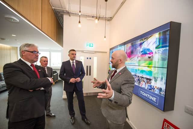 Councillor Frank McAveety, Leader of Glasgow City Council, and Councillor Mark Macmillan, Leader of Renfrewshire Council, open The Tontine. Picture: TSPL/ John Devlin