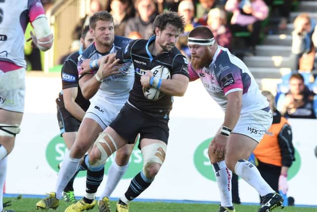 Glasgow centre Peter Horne, here in action against Ospreys, will form a vital partnership with Mark Bennett. Picture: SNS