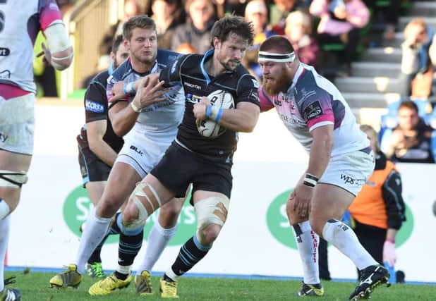 Glasgow centre Peter Horne, here in action against Ospreys, will form a vital partnership with Mark Bennett. Picture: SNS