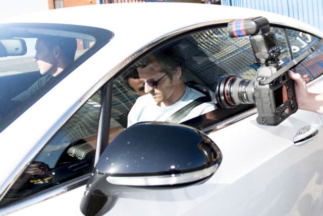 Joey Barton visited Ibrox on Saturday. Picture: SNS