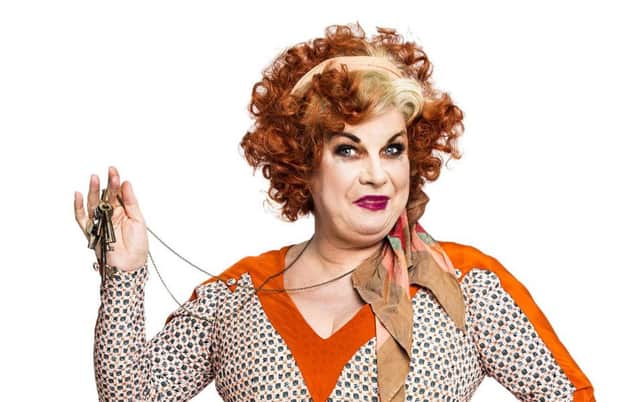 Elaine C Smith on fine form as the boozy, money-grubbing Miss Hannigan in Annie. Picture: Contributed