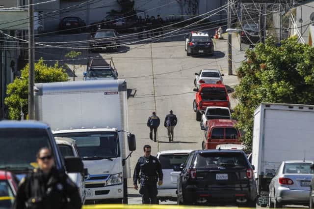 The scene of Thursdays shooting. Picture: Jessica Christian/The San Francisco Examiner