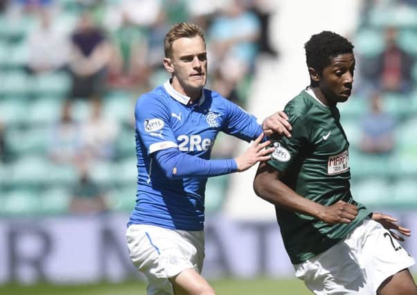 Dean Shiels, left, is expected to start for Hibs. Picture: Greg Macvean