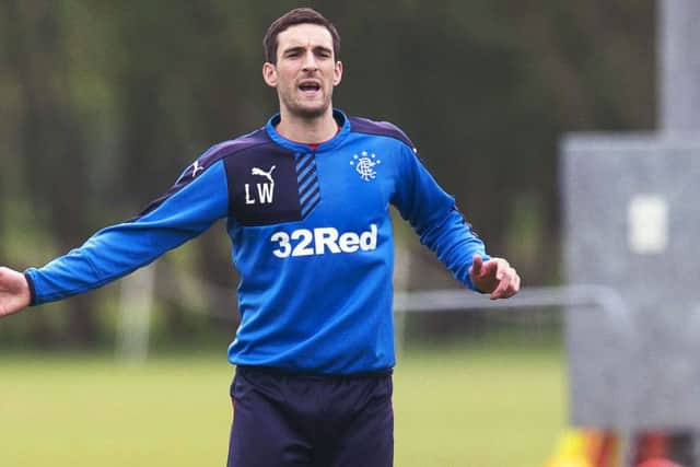 Lee Wallace will lead Rangers at Hampden today but admits a knee problem may rule him out of Scotland's friendlies against Italy and France. Picture: SNS Group