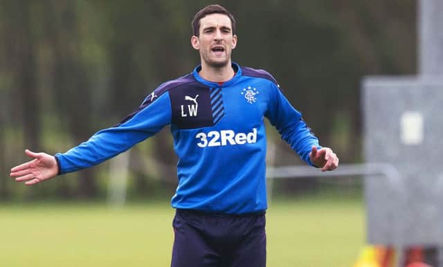 Lee Wallace will lead Rangers at Hampden today but admits a knee problem may rule him out of Scotland's friendlies against Italy and France. Picture: SNS Group