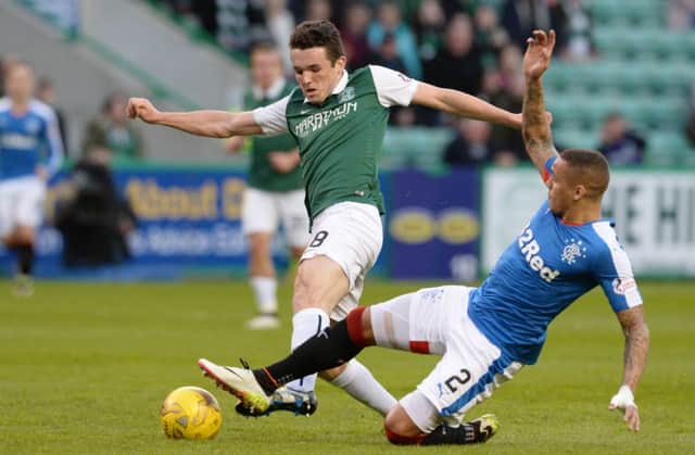 Rangers' James Tavernier and Hibs' John McGinn will lock horns at Hampden. Picture: Rob Casey/SNS