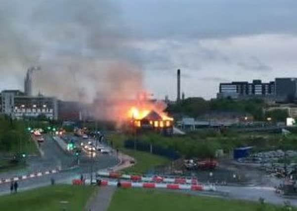The fire ripped through Glasgow's Scotway House. Picture: Youtube/Neil Morrison
