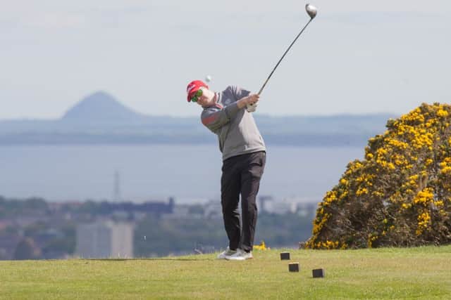 Carrickvale's Allyn Dick tees off at the 18th in the Braids in the second round of the Dispatch Trophy. Picture: Toby Williams