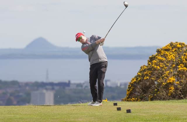 Carrickvale's Allyn Dick tees off at the 18th in the Braids in the second round of the Dispatch Trophy. Picture: Toby Williams