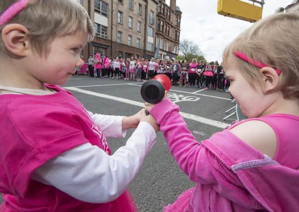 Best friends Evie Gilroy and Ava Campbell start Race for Life Glasgow. Picture: Contributed