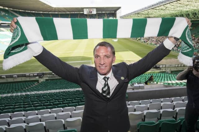 Celtic unveil new manager Brendan Rodgers at Celtic Park. Picture: Getty