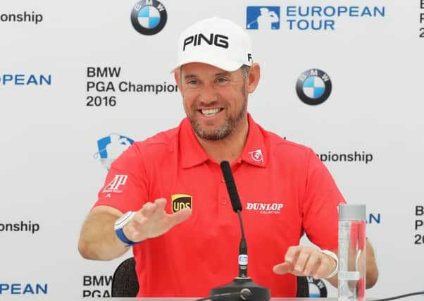 Lee Westwood talks during a press conference prior to the BMW PGA Championship at Wentworth. Picture: David Cannon/Getty