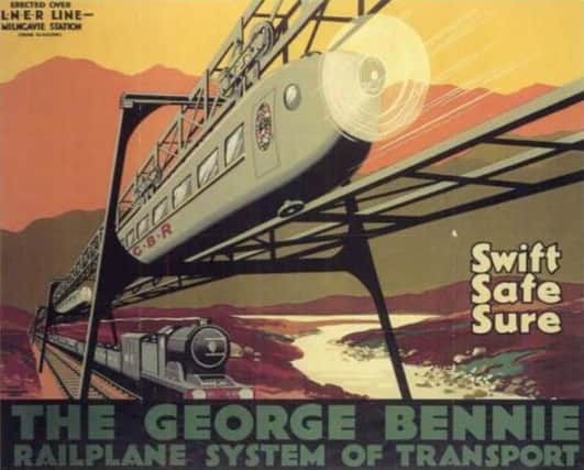 A 1929 promotional poster for George Bennie's railplane. Picture: Wikicommons