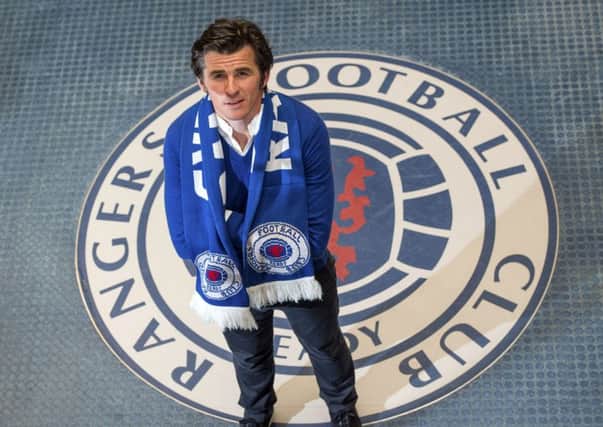 Rangers' newest signing Joey Barton is unveiled to the press at Murray Park. Picture: SNS
