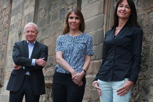 Nicki Denholm, right, with Marisa Carroll and John Denholm. Picture: Stewart Attwood