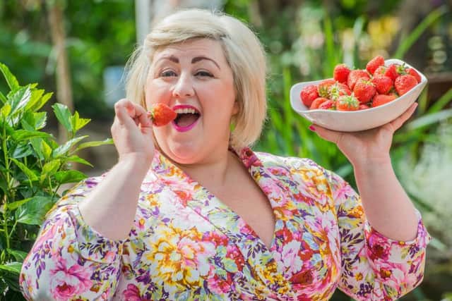 Singer Michelle McManus launches this year's Breast Cancer Care Strawberry Tea campain. Picture Ian Georgeson