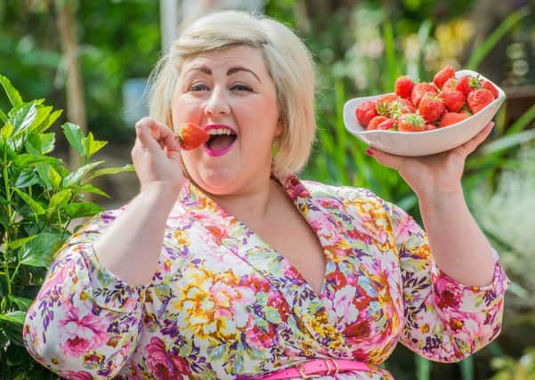 Singer Michelle McManus launches this year's Breast Cancer Care Strawberry Tea campain. Picture Ian Georgeson