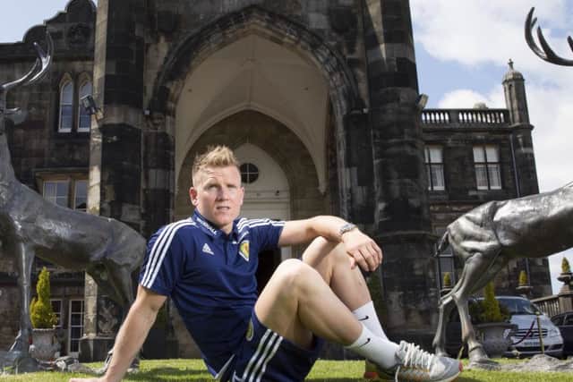 Scotland's Matt Ritchie takes a break from training at Mar Hall, Bishopton. Picture: Ross Brownlee:SNS