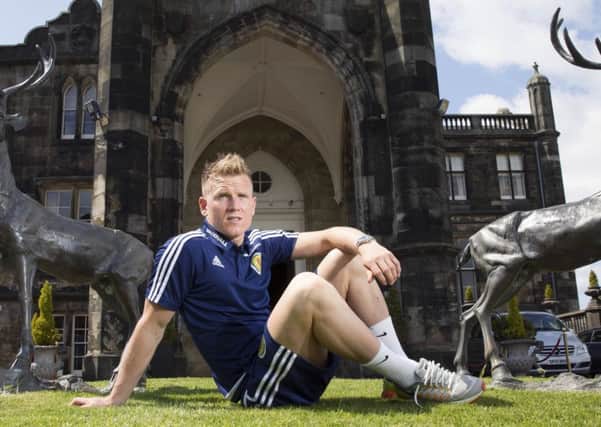 Scotland's Matt Ritchie takes a break from training at Mar Hall, Bishopton. Picture: Ross Brownlee:SNS
