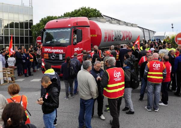 French dock city of Le Havre saw increasing numbers of workers joining protests against new bill. Picture: AP