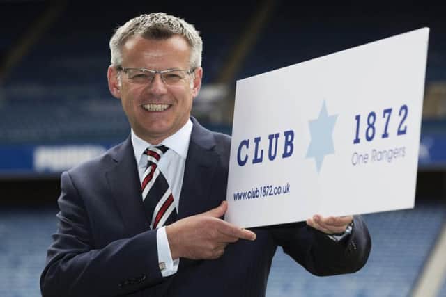 Rangers managing director Stewart Robertson at the launch of 'Club 1872' a new, united fan group. Picture: Ross Brownlee/SNS