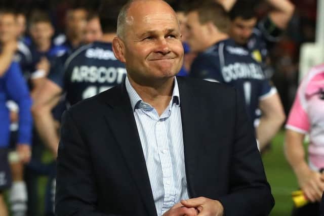 An emotional Andy Robinson after Bristol's aggregate win over Doncaster in the promotion play-off final at Ashton Gate. Picture: David Rogers/Getty Images