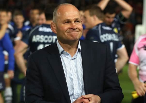 An emotional Andy Robinson after Bristol's aggregate win over Doncaster in the promotion play-off final at Ashton Gate.  Picture: David Rogers/Getty Images