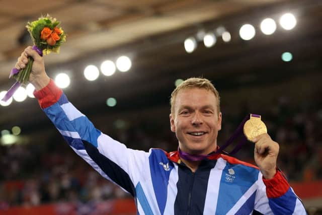 Sir Chris Hoy wins gold at the Men's Keirin Track Cycling Final on Day 11 of the London 2012 Olympic Games. Picture: Getty Images