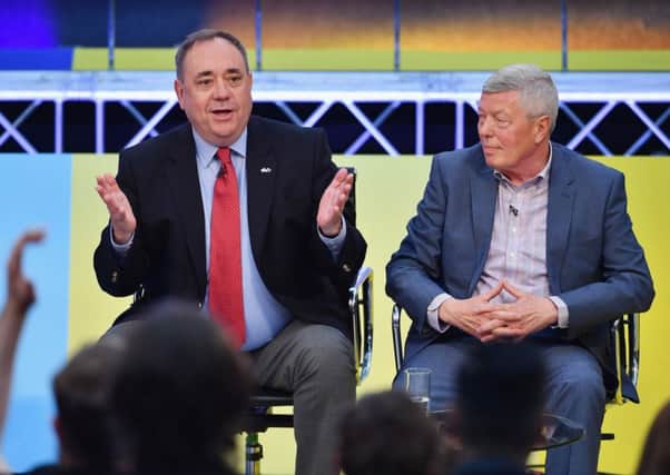 Alex Salmond alongside Labours Alan Johnson during the EU referendum debate on Thursday. Picture: Getty