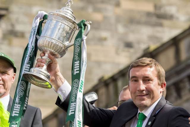 Alan Stubbs' stock is high after guiding Hibs to last weekend's Scottish Cup triumph. Picture: Bill Murray/SNS