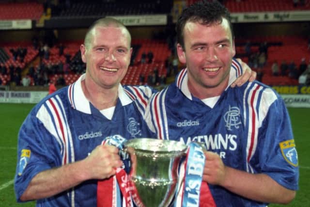 With Paul Gascoigne celebrating nine-in-a-row. Picture: SNS