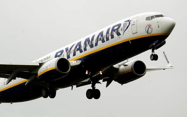 A drone has come within 100ft from striking a Ryanair aircraft at Glasgow Airport. Picture: PA