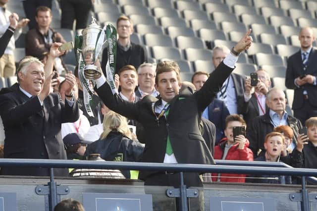 Alan Stubbs led Hibs out of the 114-year wilderness to lift the Scottish Cup. Picture: Greg Macvean